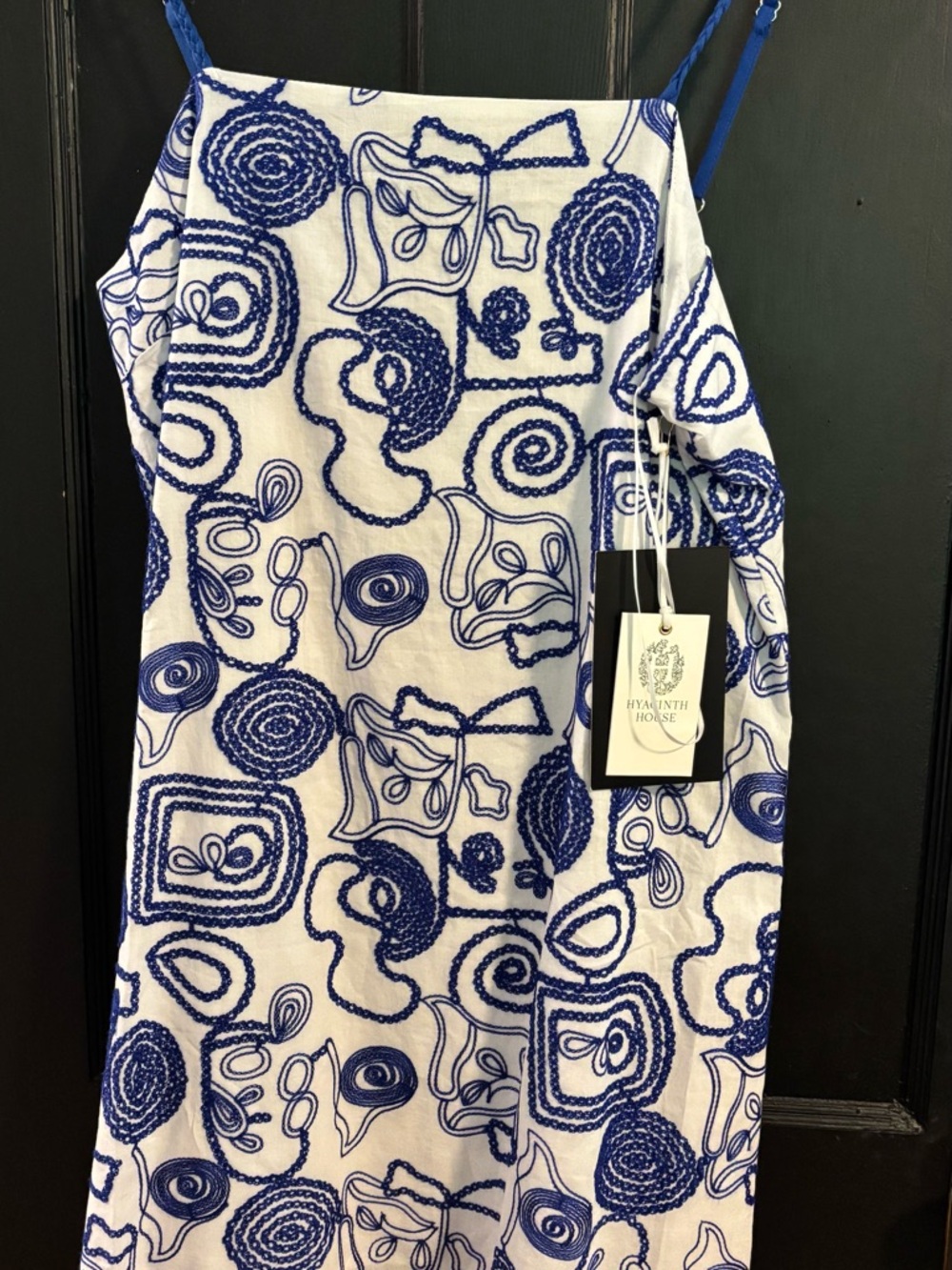 Tuckernuck Hyacinth House NWT Blue & White Embroidered Slip Dress - Medium